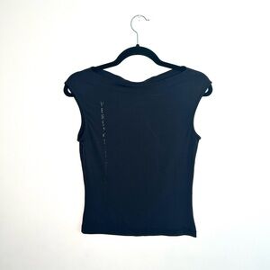 Vintage Versace boatneck black tank - M